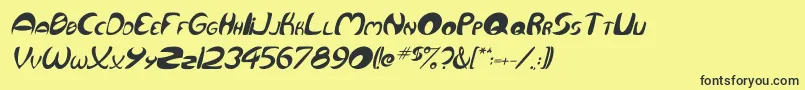 QurveItalic Font – Black Fonts on Yellow Background