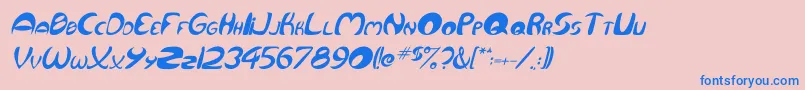 QurveItalic Font – Blue Fonts on Pink Background