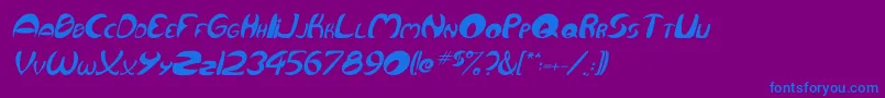 QurveItalic Font – Blue Fonts on Purple Background