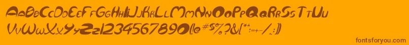 QurveItalic Font – Brown Fonts on Orange Background