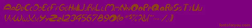 QurveItalic Font – Brown Fonts on Purple Background