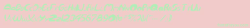 QurveItalic Font – Green Fonts on Pink Background