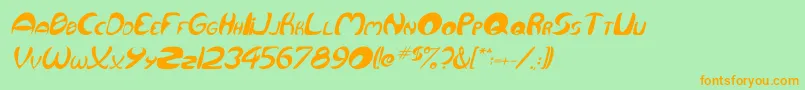 QurveItalic Font – Orange Fonts on Green Background