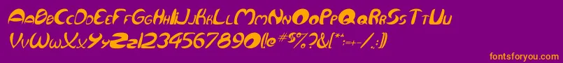 QurveItalic Font – Orange Fonts on Purple Background