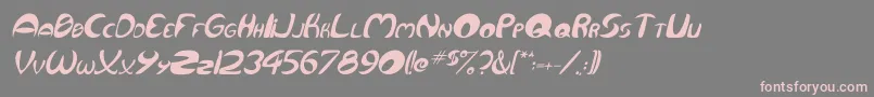 QurveItalic Font – Pink Fonts on Gray Background