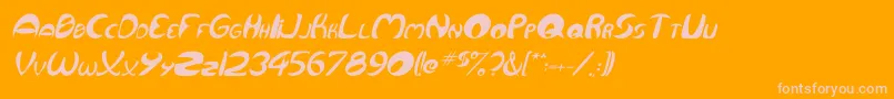 QurveItalic Font – Pink Fonts on Orange Background