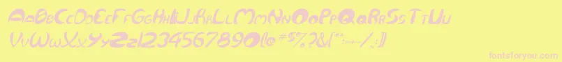 QurveItalic Font – Pink Fonts on Yellow Background