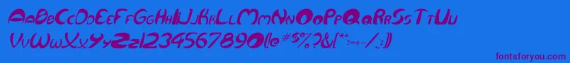 QurveItalic Font – Purple Fonts on Blue Background