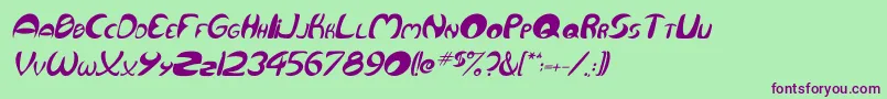 QurveItalic Font – Purple Fonts on Green Background