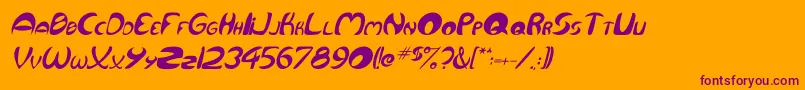 QurveItalic Font – Purple Fonts on Orange Background