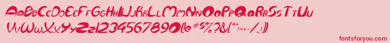 QurveItalic Font – Red Fonts on Pink Background