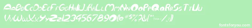 QurveItalic Font – White Fonts on Green Background