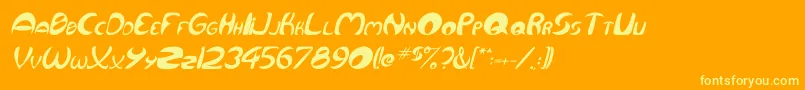 QurveItalic Font – Yellow Fonts on Orange Background