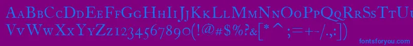 FcaslontwelvescitcTt Font – Blue Fonts on Purple Background