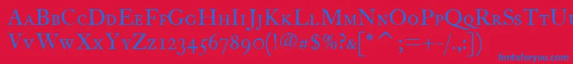 FcaslontwelvescitcTt Font – Blue Fonts on Red Background