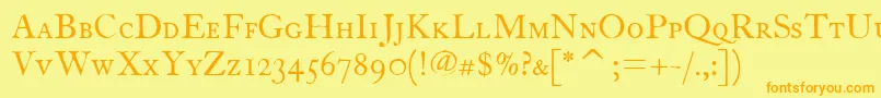 FcaslontwelvescitcTt Font – Orange Fonts on Yellow Background