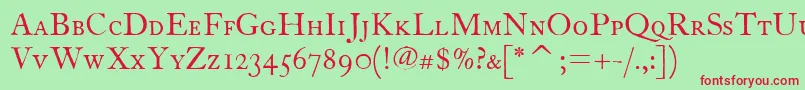 FcaslontwelvescitcTt Font – Red Fonts on Green Background