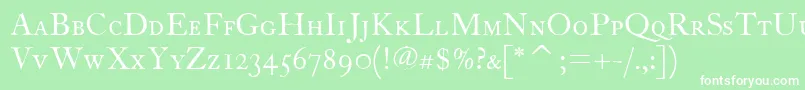 FcaslontwelvescitcTt Font – White Fonts on Green Background