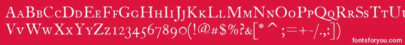 FcaslontwelvescitcTt Font – White Fonts on Red Background