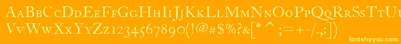 FcaslontwelvescitcTt Font – Yellow Fonts on Orange Background