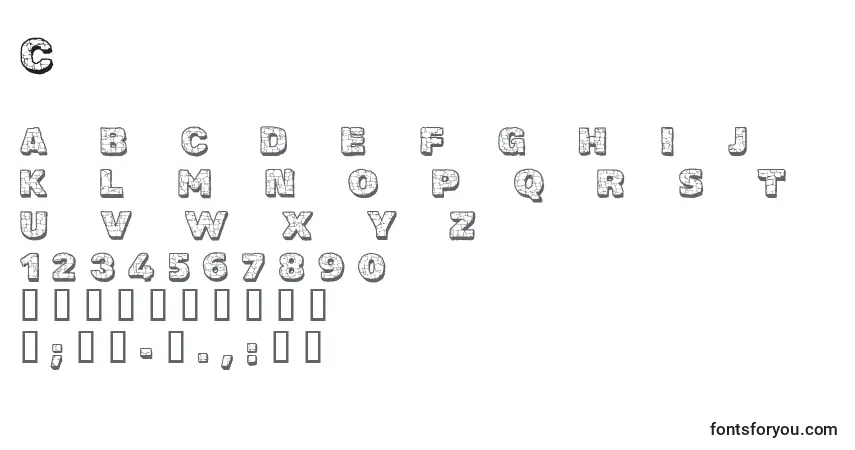 Czcionka CftherockpersonaluseRegula – alfabet, cyfry, specjalne znaki