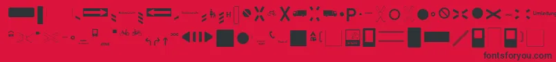 ZeichenDreihundert-Schriftart – Schwarze Schriften auf rotem Hintergrund