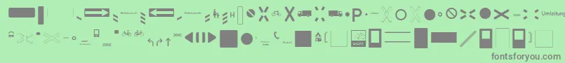 ZeichenDreihundert Font – Gray Fonts on Green Background