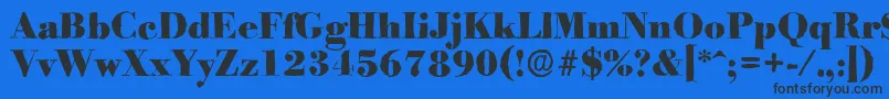 BodoniantiqueHeavyRegular Font – Black Fonts on Blue Background