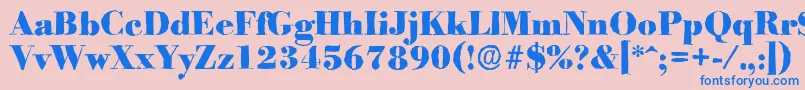 BodoniantiqueHeavyRegular Font – Blue Fonts on Pink Background