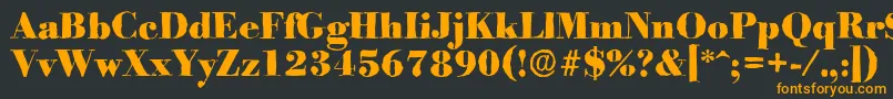 フォントBodoniantiqueHeavyRegular – 黒い背景にオレンジの文字
