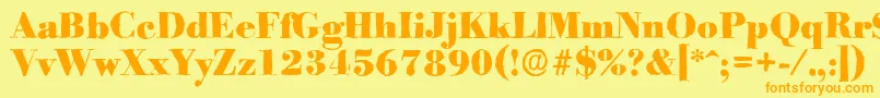 BodoniantiqueHeavyRegular Font – Orange Fonts on Yellow Background