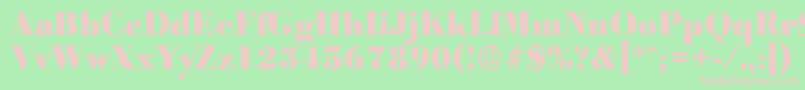 BodoniantiqueHeavyRegular Font – Pink Fonts on Green Background