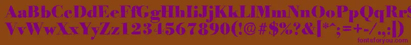 Weitere Informationen zur BodoniantiqueHeavyRegular-Schriftart BodoniantiqueHeavyRegular-Schriftart – Violette Schriften auf braunem Hintergrund