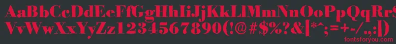 BodoniantiqueHeavyRegular Font – Red Fonts on Black Background