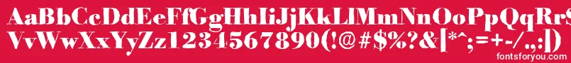 BodoniantiqueHeavyRegular Font – White Fonts on Red Background