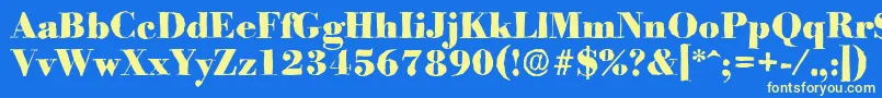 BodoniantiqueHeavyRegular Font – Yellow Fonts on Blue Background