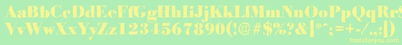 BodoniantiqueHeavyRegular Font – Yellow Fonts on Green Background