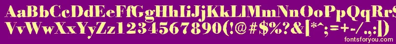 BodoniantiqueHeavyRegular Font – Yellow Fonts on Purple Background