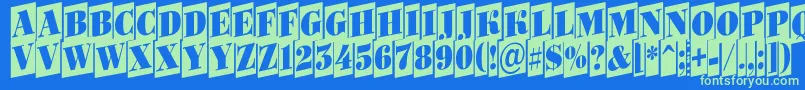 Bodoni6 Font – Green Fonts on Blue Background