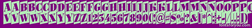 Bodoni6-Schriftart – Grüne Schriften auf violettem Hintergrund