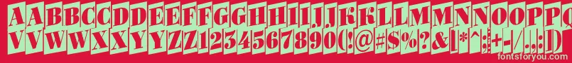 Шрифт Bodoni6 – зелёные шрифты на красном фоне