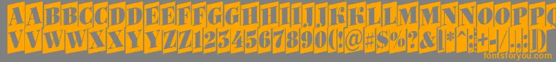 フォントBodoni6 – オレンジの文字は灰色の背景にあります。