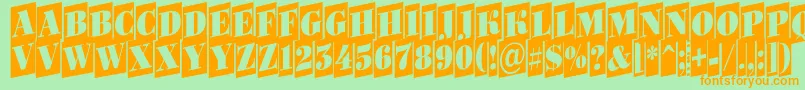 Bodoni6 Font – Orange Fonts on Green Background