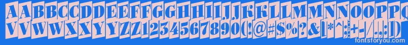 Bodoni6-Schriftart – Rosa Schriften auf blauem Hintergrund