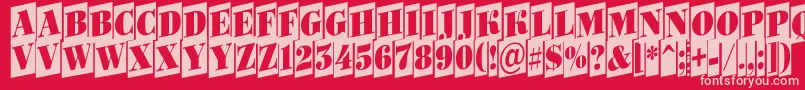 Bodoni6-Schriftart – Rosa Schriften auf rotem Hintergrund