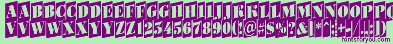 Bodoni6 Font – Purple Fonts on Green Background