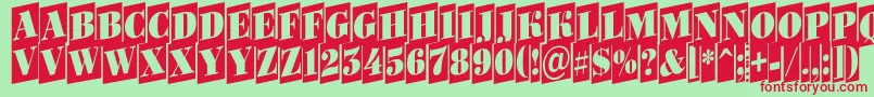 Bodoni6 Font – Red Fonts on Green Background