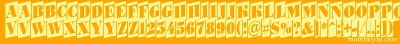 フォントBodoni6 – オレンジの背景に黄色の文字
