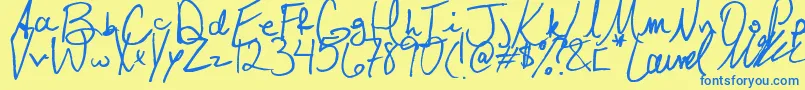Laurel Font – Blue Fonts on Yellow Background