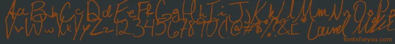Czcionka Laurel – brązowe czcionki na czarnym tle